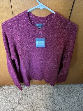 Eddie Bauer Marled Raspberry Crewneck Sweater
